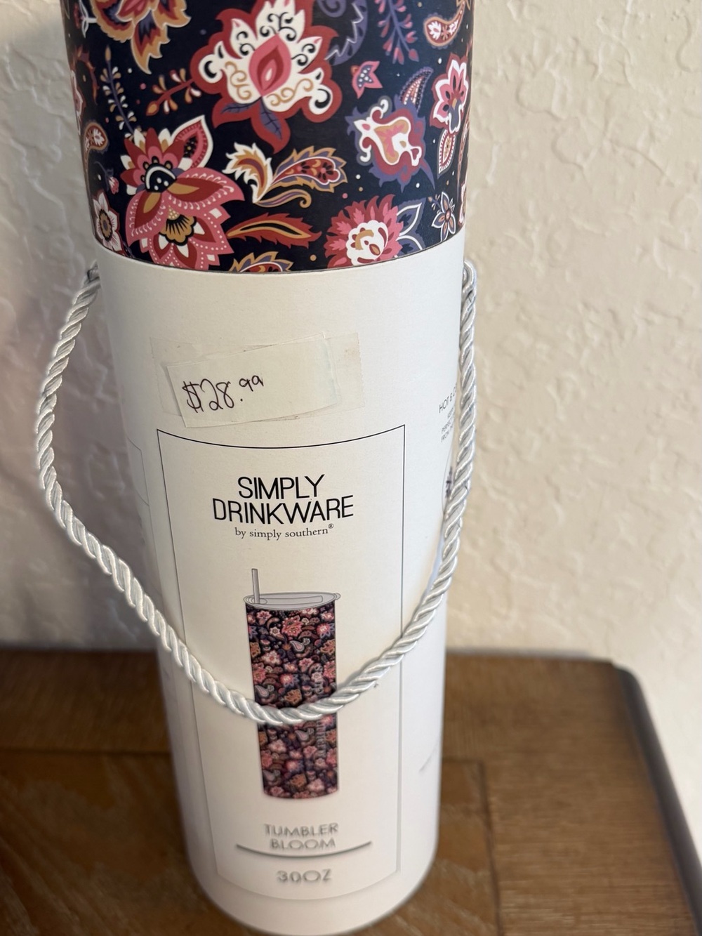 Simply Southern Navy and Pink Floral Tumbler